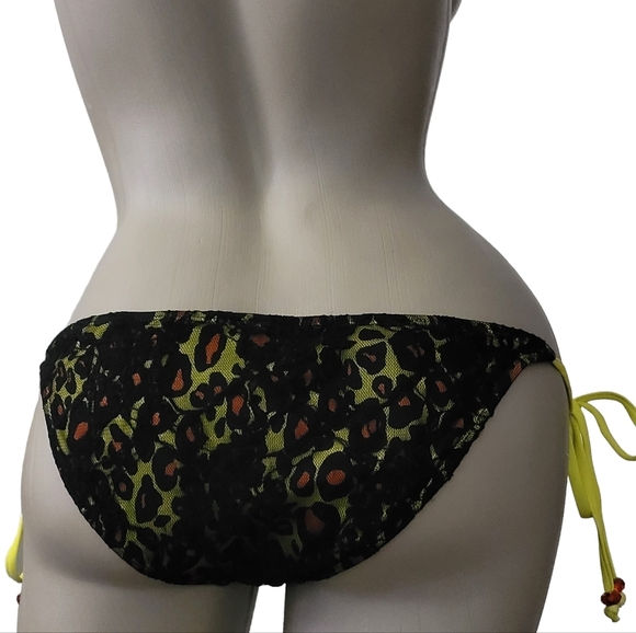 Sinful by Affliction Solar Bikini Bottom Womens Size Small Yellow Black - Picture 6 of 8